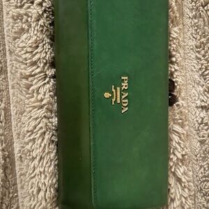 Prada Emerald Green Leather Wallet